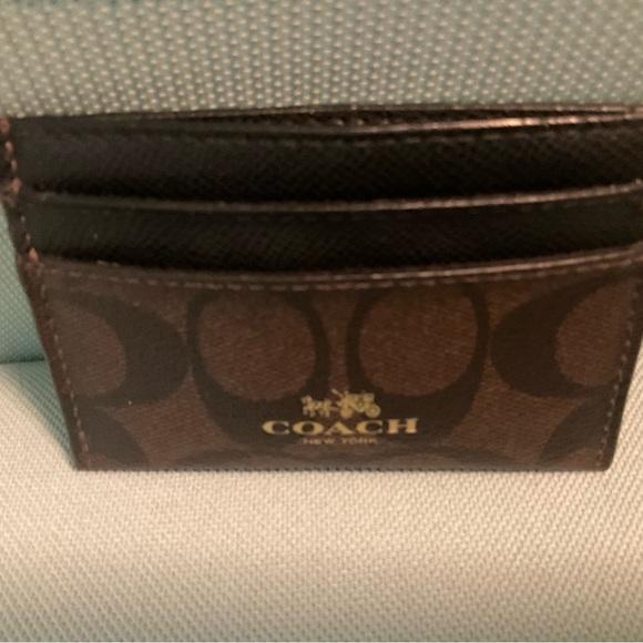 Coach Brown Leather Card Holder - Picture 3 of 3